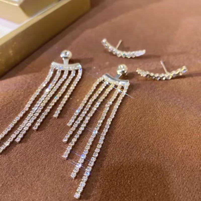 ¡¡PRODUCTO EXCLUSIVO!! PENDIENTES RHINESTONE 2 EN 1
