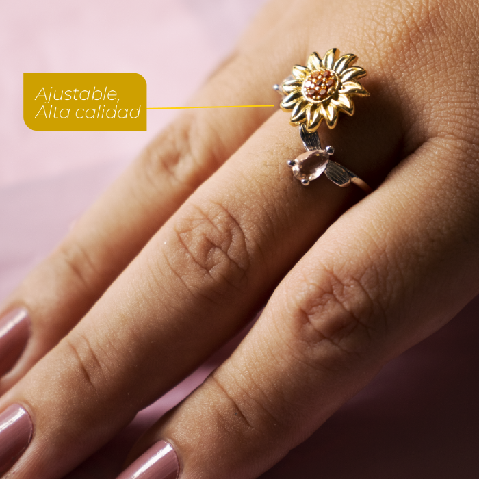 ¡¡GRAN OFERTA 2X1!! ANILLO GIRATORIO DE GIRASOL ANTI-ANSIEDAD