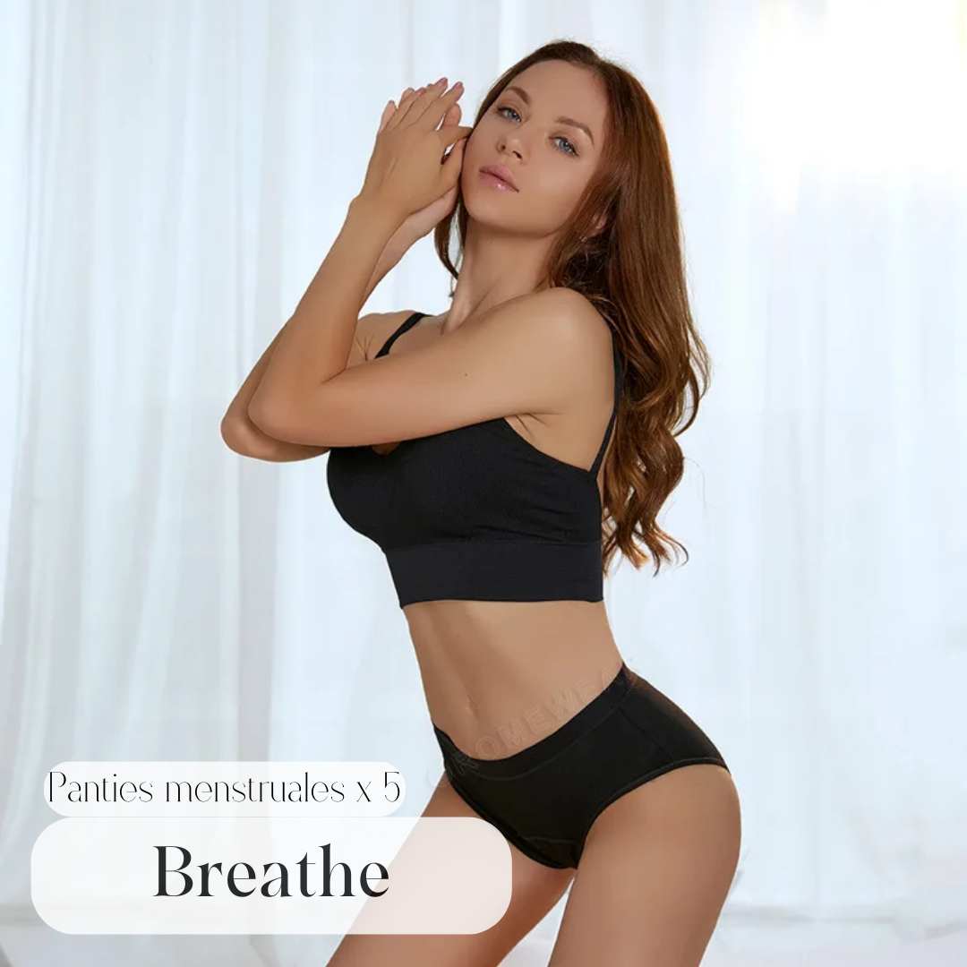 ¡SÚPER OFERTA! 5 PANTIES MENSTRUALES BREATHE