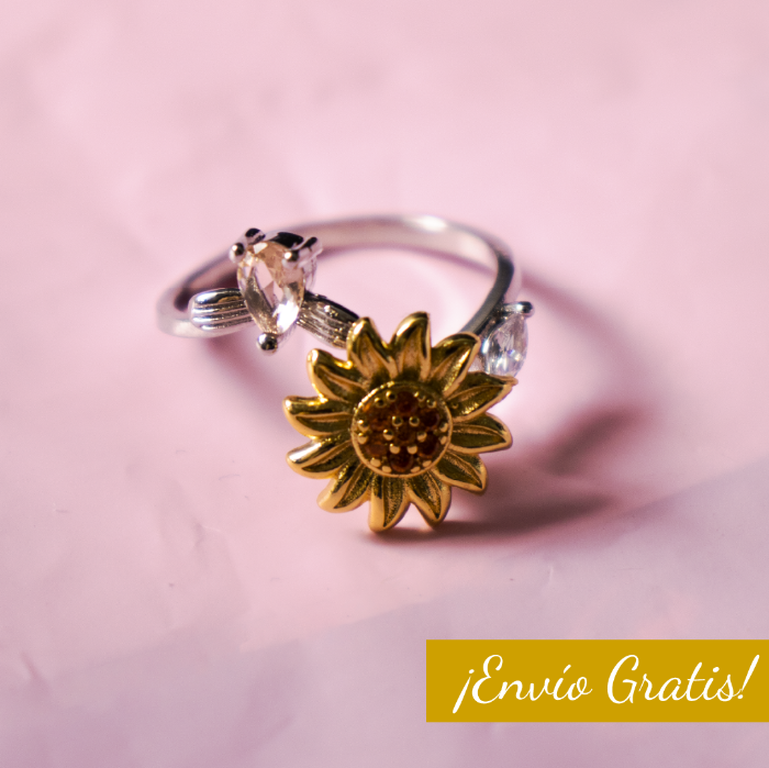 ¡¡GRAN OFERTA 2X1!!  ANILLO GIRATORIO DE GIRASOL ANTI-ANSIEDAD