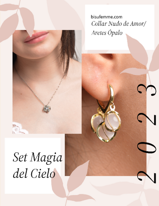 ¡PRODUCTO EXCLUSIVO! SET DE COLLAR + ARETES MAGIA DEL CIELO™️❤️👑